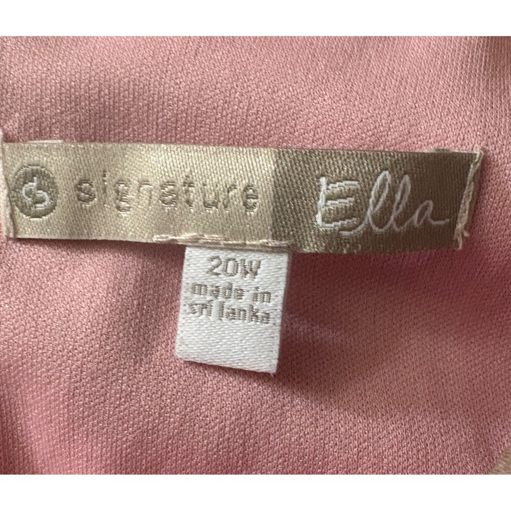Signature Ella Pink Floral Empire Waist Chiffon Dress Plus Size 20W Sleeveless - Picture 3 of 7